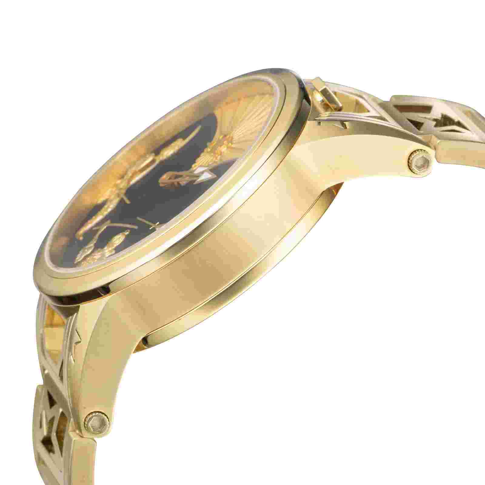 Watchstar Limited Edition 48mm Swiss Made Patented Movement Gold Tone Samurai Wa