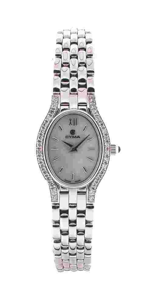 Cyma Ladies' Watch 14K White Gold MOP Diamond Bezel 19mm Retail: $9,195 FINAL