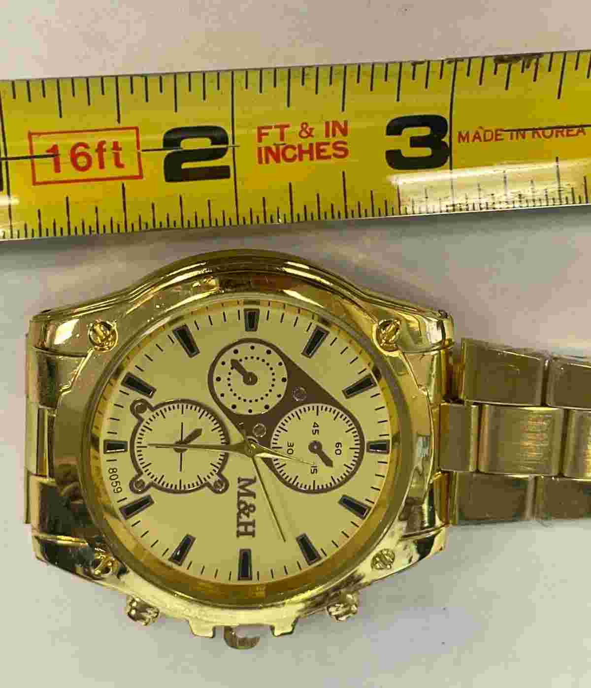 Men's Gold FINISH Watch Classic Stainless Steel Quartz Business Wristwatch
