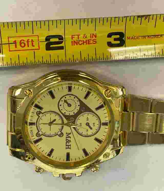 Men's Gold FINISH Watch Classic Stainless Steel Quartz Business Wristwatch