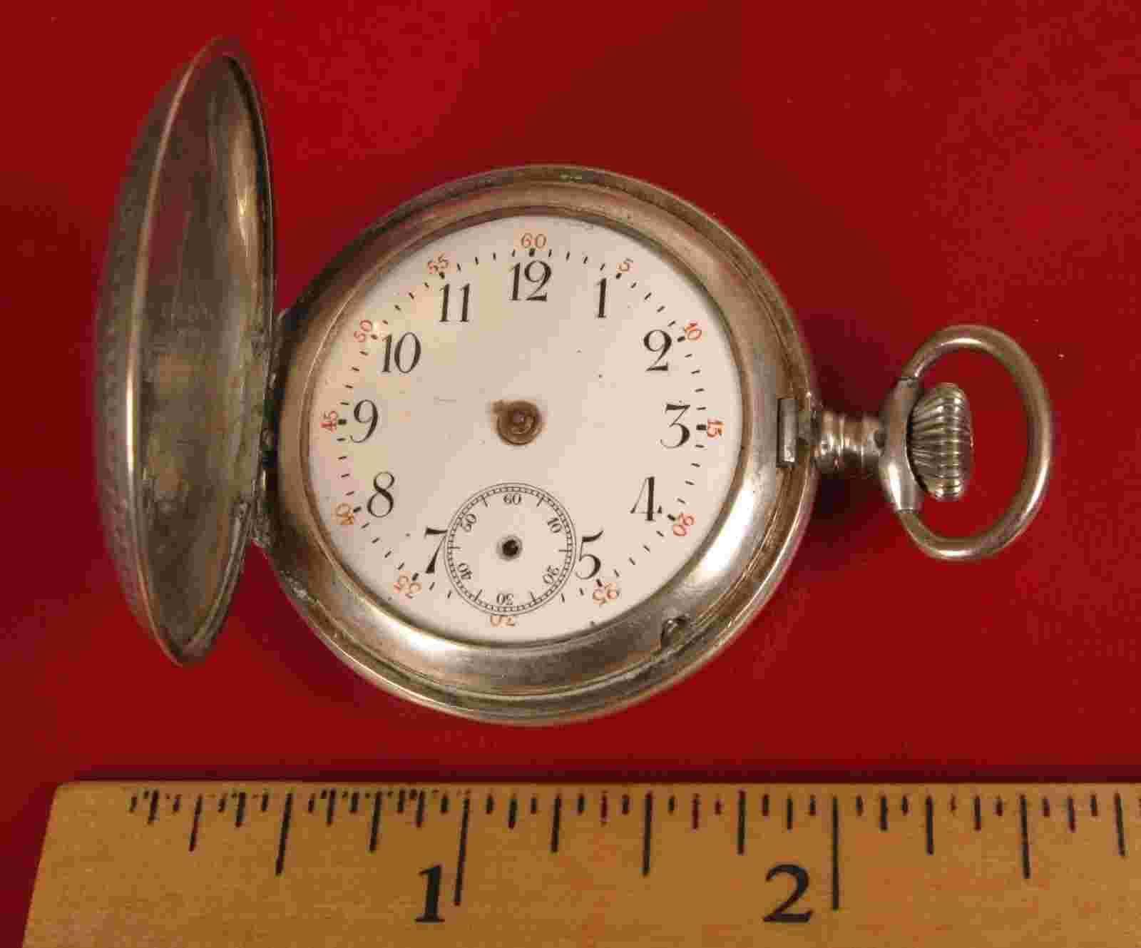 1889 ANTIQUE 800 SILVER PARIS POCKET WATCH COLLECTIVITE SUISSE NICE !!