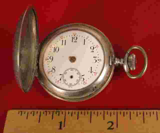 1889 ANTIQUE 800 SILVER PARIS POCKET WATCH COLLECTIVITE SUISSE NICE !!