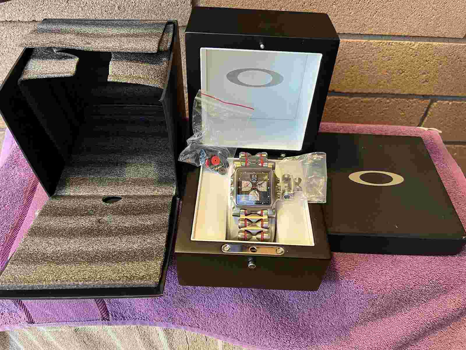 RARE! Oakley Minute Machine Watch with Red Accent Customized Bracelet