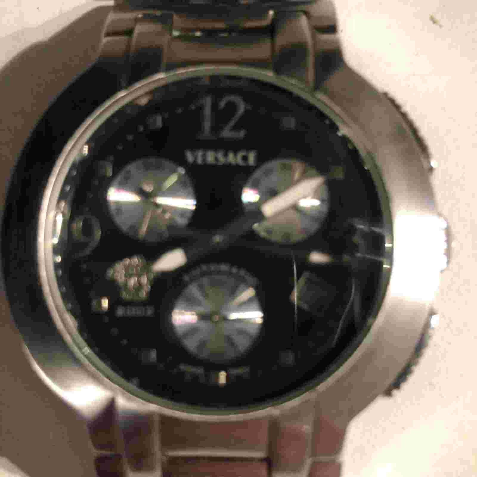 GIANNI VERSACE VINTAGE Chronograph Watch # 92540, Stainless Still, Swiss Made.