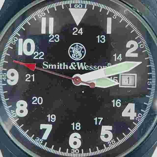 Smith & Wesson Men's Quartz Watch Black Case Brown Nylon Strap Bertucci