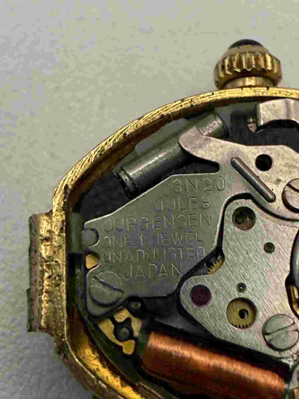 Vintage Jules Jurgensen Quartz Watch Head Real Diamond Bezel Japan Mvt