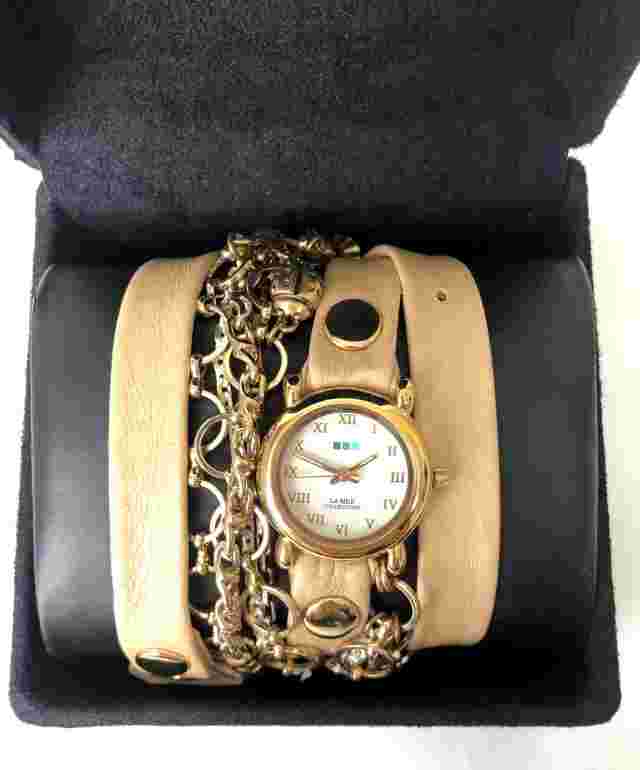 LA MER Collections-Palm Spring Vintage Multi Chain Wrap Wrist Watch- With Charms