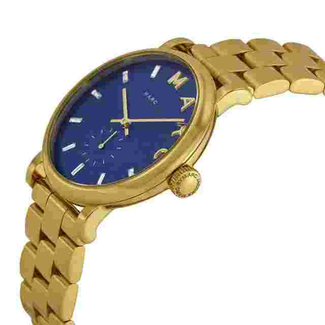 Marc By Marc Slim Gold Stainless Steel Blue Dial Quartz Women's Watch MBM3343