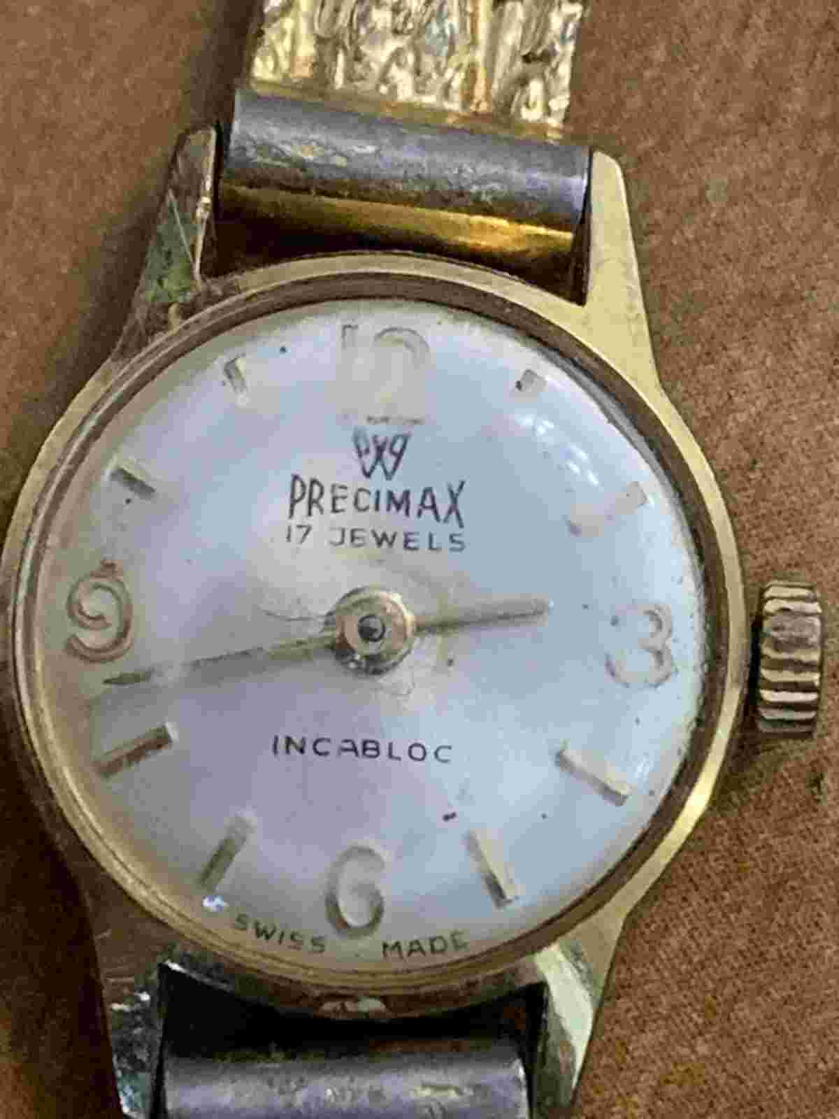 Vintage Swiss Precimax 17 Jewels Mechanical Ladies Bracelet Watch - Not Working