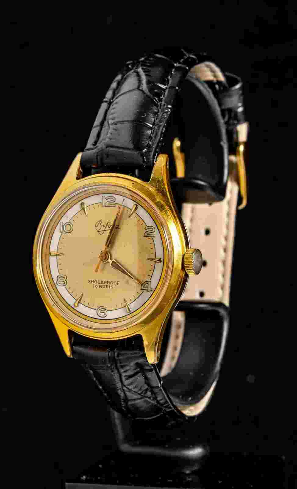 Bifora Gold-Plated Men's Manual-Wind Watch -- Working,  Ø33mm Case
