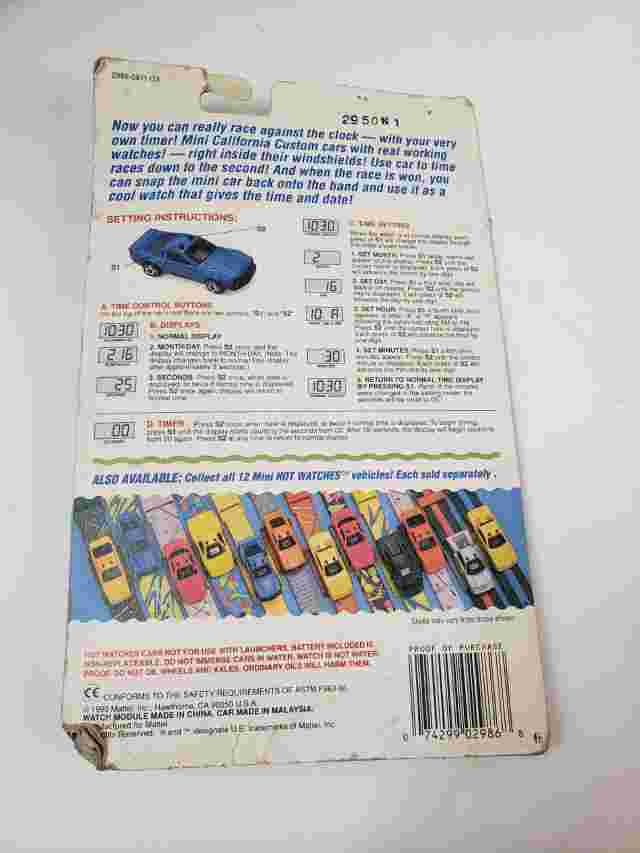 Hot Wheels California Custom Hot Watches GOLD CAR - Mattel 1990