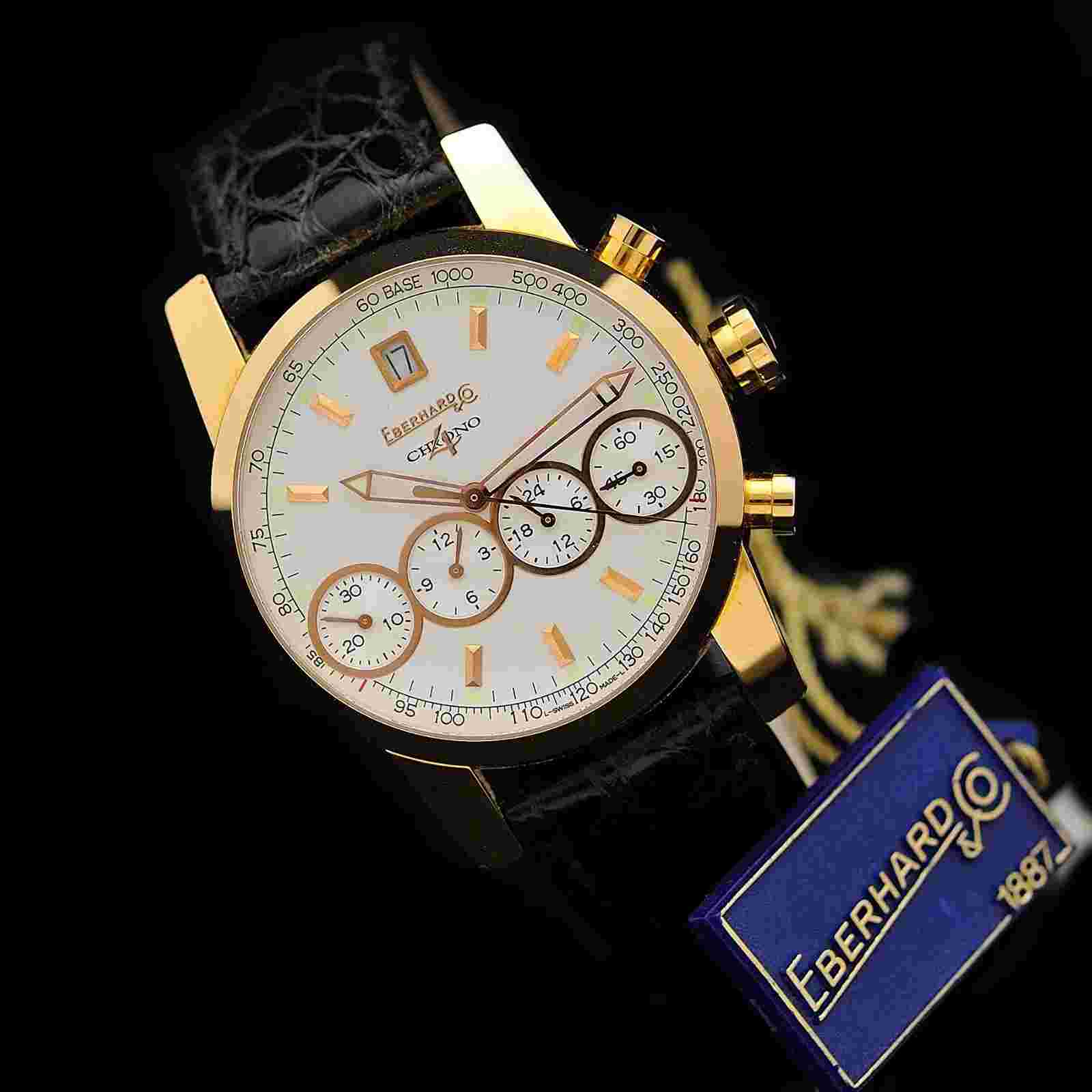 Eberhard & Co. Chrono 4 Men's Black Watch - 30058