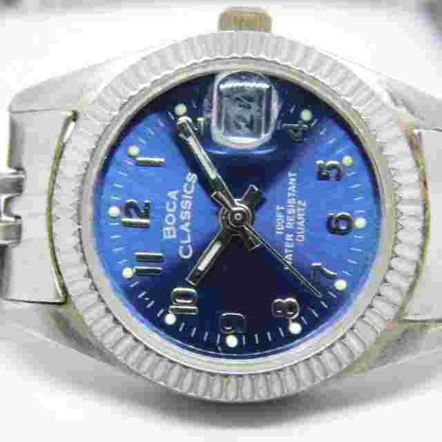 Boca Classics BC130 Silver Tone Quartz Analog Women's Watch Sz. 7" New Battery