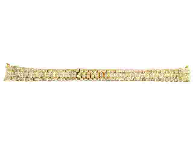 Ladies President VS Diamond Watch Band for Rolex Datejust in 18K Yellow Gold 7Ct