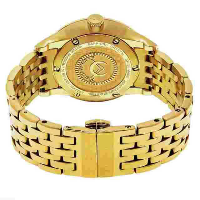 Alexander Heroic Sophisticate Men's Silver Dial Yellow Gold Plated Stainless