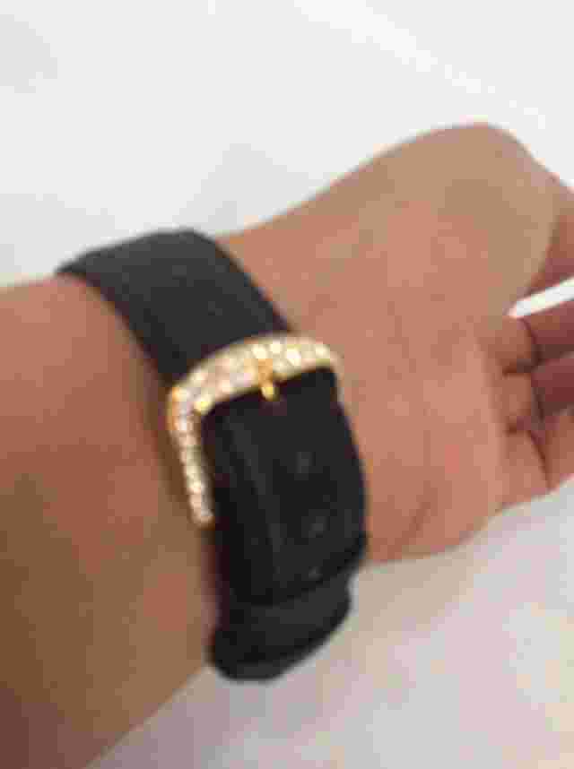 Stunning  Victoria Wieck  Gold Tone Crystal Stainless Steel  Leather watch