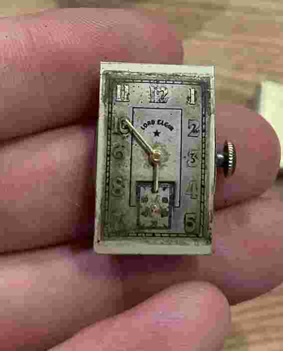 Vintage Lord Elgin 21 Jewel Men's Mechanical Wristwatch  14k GF For Repair