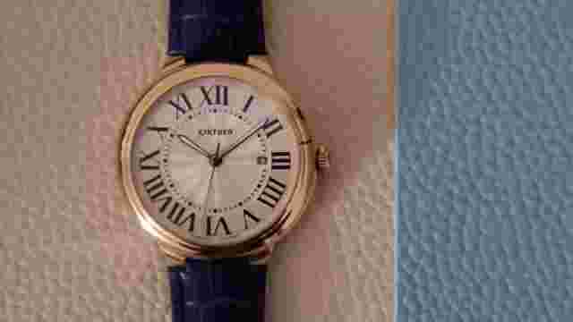 45mm Automatic Mechanical Watch Relojes Classic Rose Gold Blue Leather Band