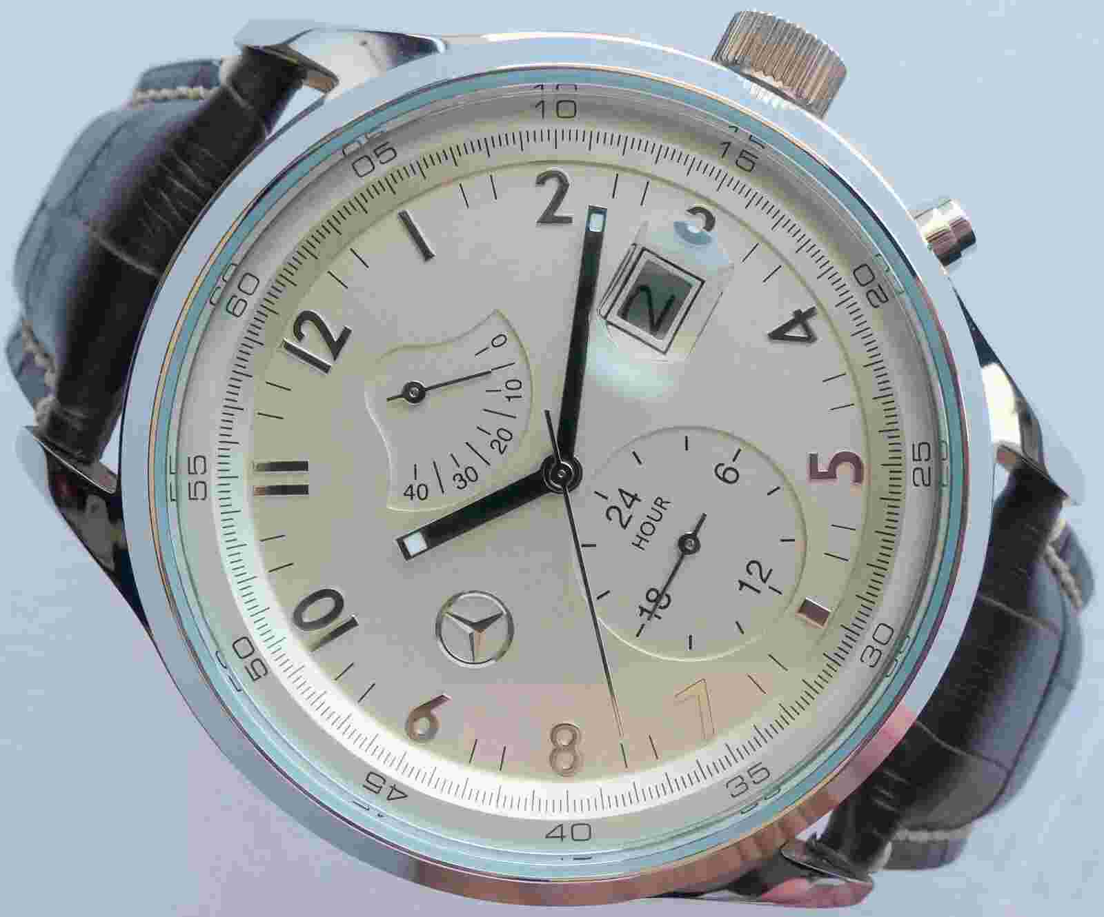 Mercedes Benz Classic Dual Time Zone Design Car Accessory GMT Automatic Watch