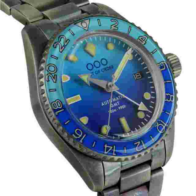 Out Of Order 001-25.BB.BAND Men's Bomba Blu Auto Ultra Distressed GMT Wristwatch