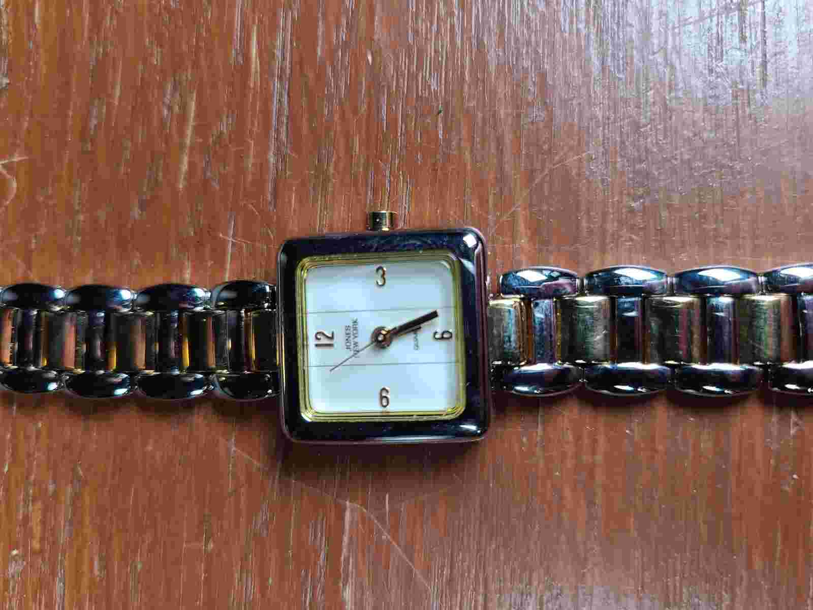 Jones New York Women's Shiny Gold Metal Alloy Bracelet Watch Shock Resistant