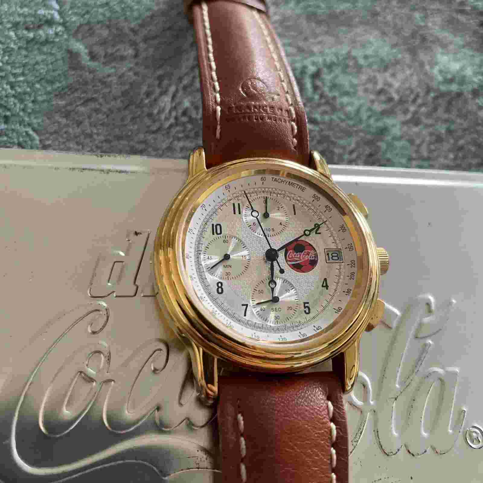 RARE COCA COLA WRISTWATCH CHRONOGRAPH FRANCE 98 Coupe De Monde