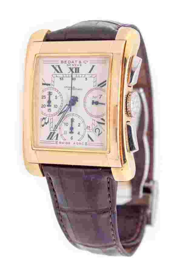 Bedat & Co. Watch Chronograph 18K 3 Color Gold w/ Alligator Strap Circa 2001