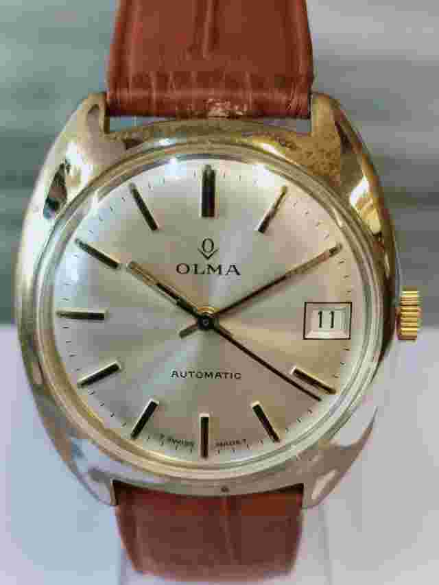 OLMA 17 JEWELS AUTOMATIC SILVER DIAL 08333 SWISS MEN'S FULLY WORKING CONDITION