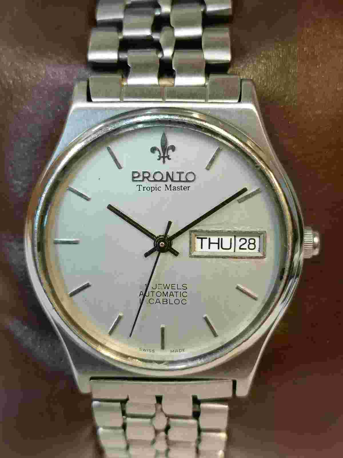 PRONTO TROPIC MASTER 21J AUTOMATIC SILVER DIAL 0105199 SWISS MEN'S FULL WORKING
