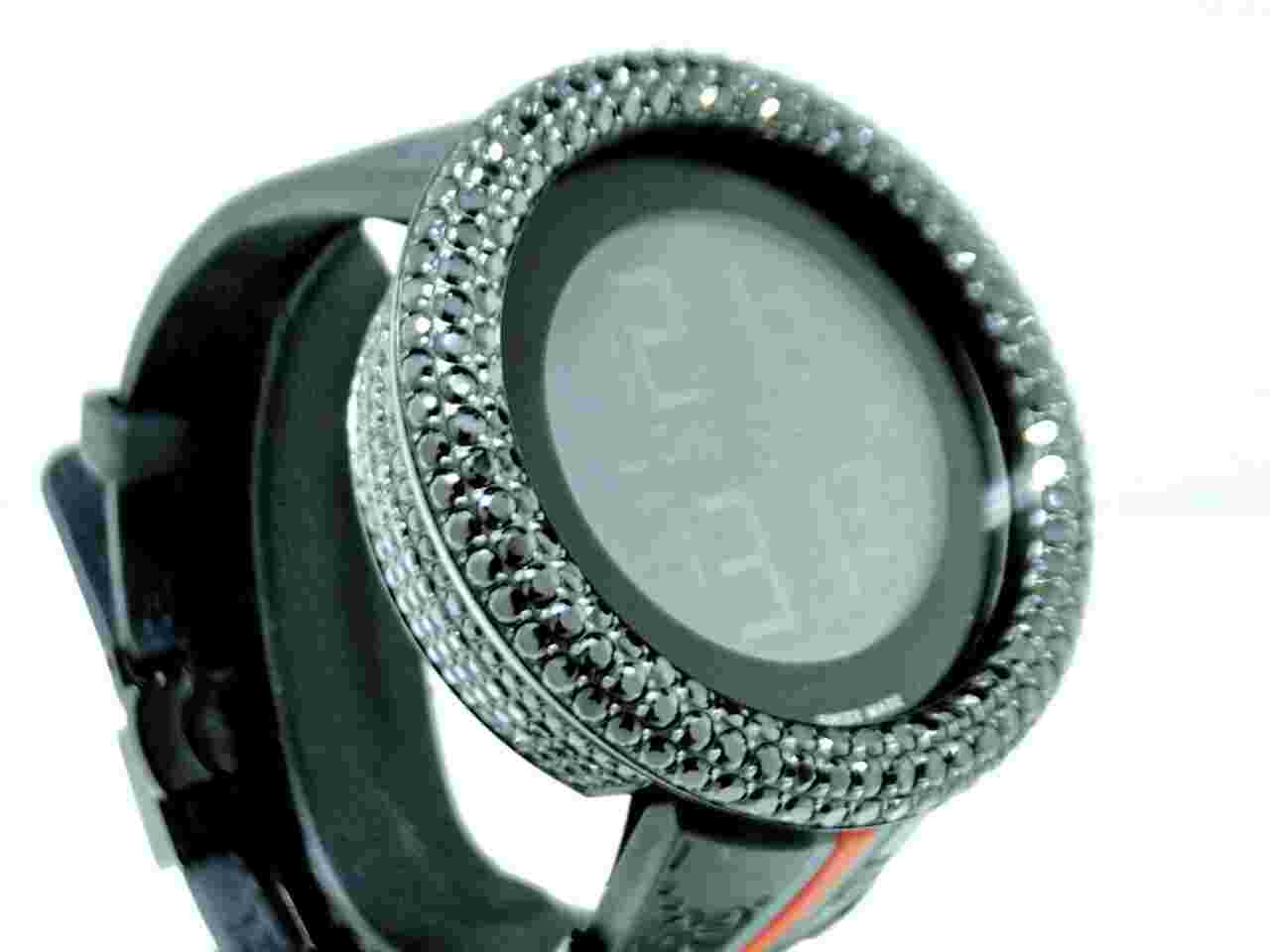 Mens Designer Jojino/Joe Rodeo 50mm Cubic Zirconia Watch In Black Gold Finish