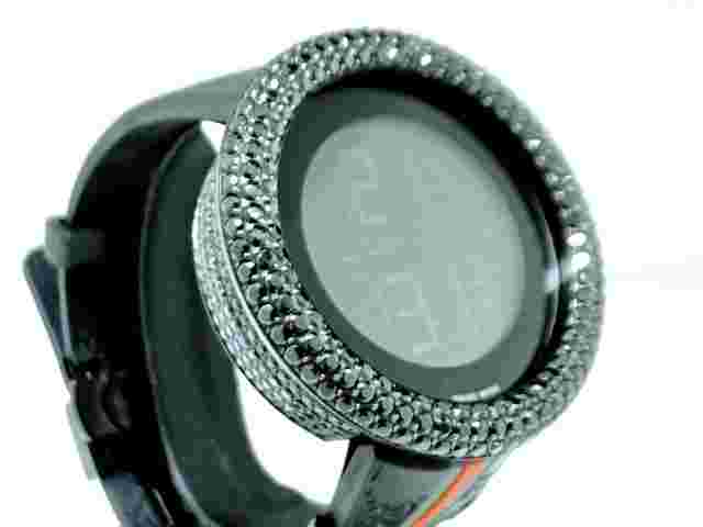 Mens Designer Jojino/Joe Rodeo 50mm Cubic Zirconia Watch In Black Gold Finish