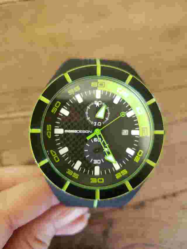 Momo Design Highway Quartz Watch - MD1113BK-31 - Black/Green - Silicon strap
