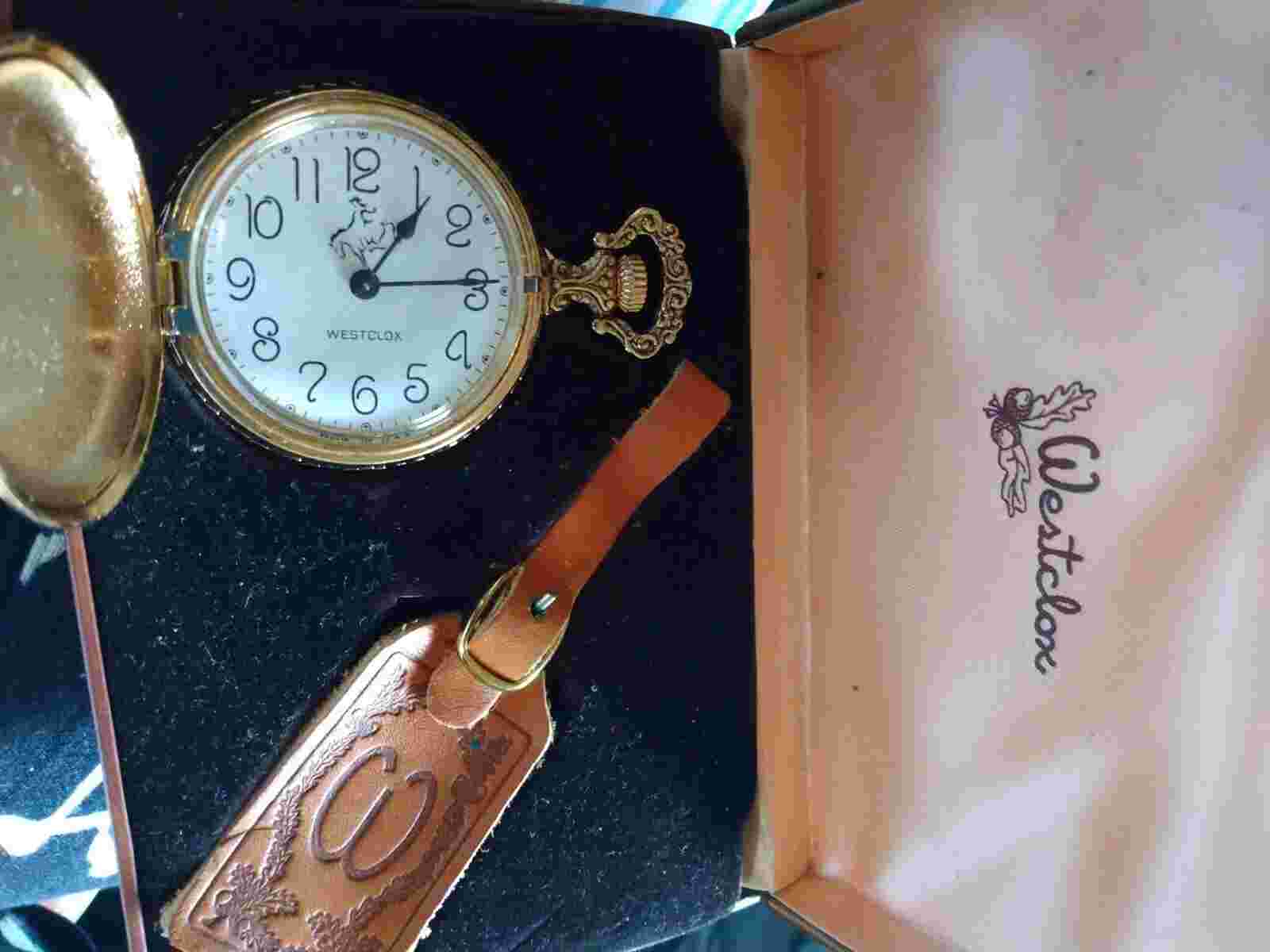 1970’s Westclox 🐎 Pocket Watch Original Box No Chain FREE SHIPPING
