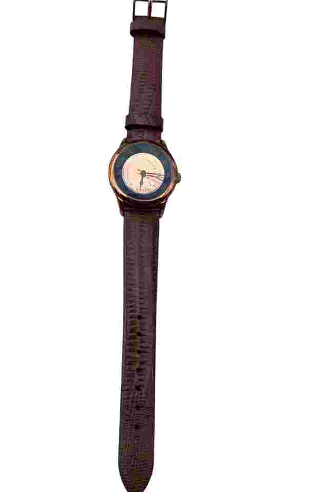 August Steiner 1889 Indian Head Penny Watch US Coin Leather Strap Very Nice!