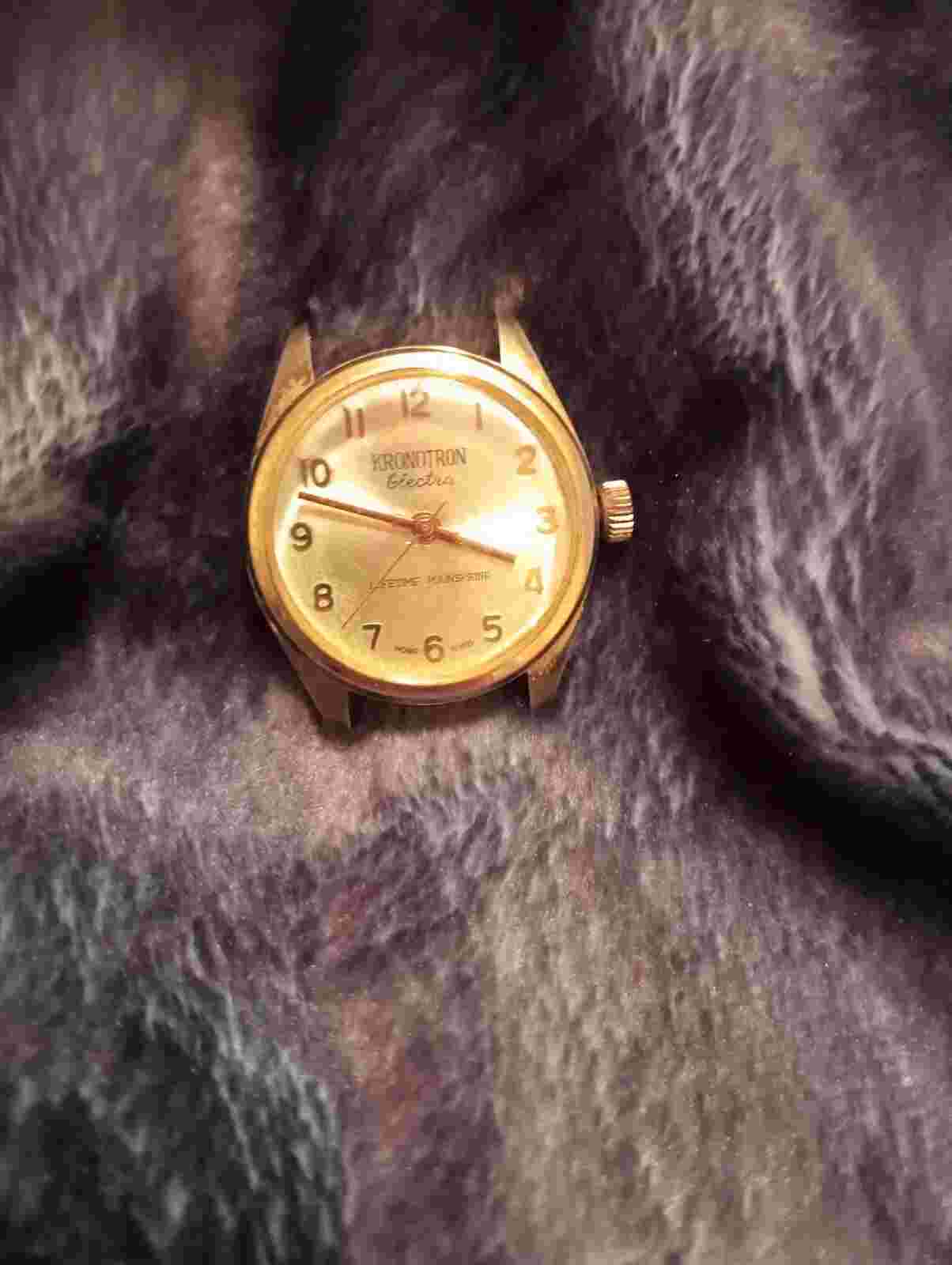 Rare Vintage Kronotron Electra Manual Windup Gold Watch