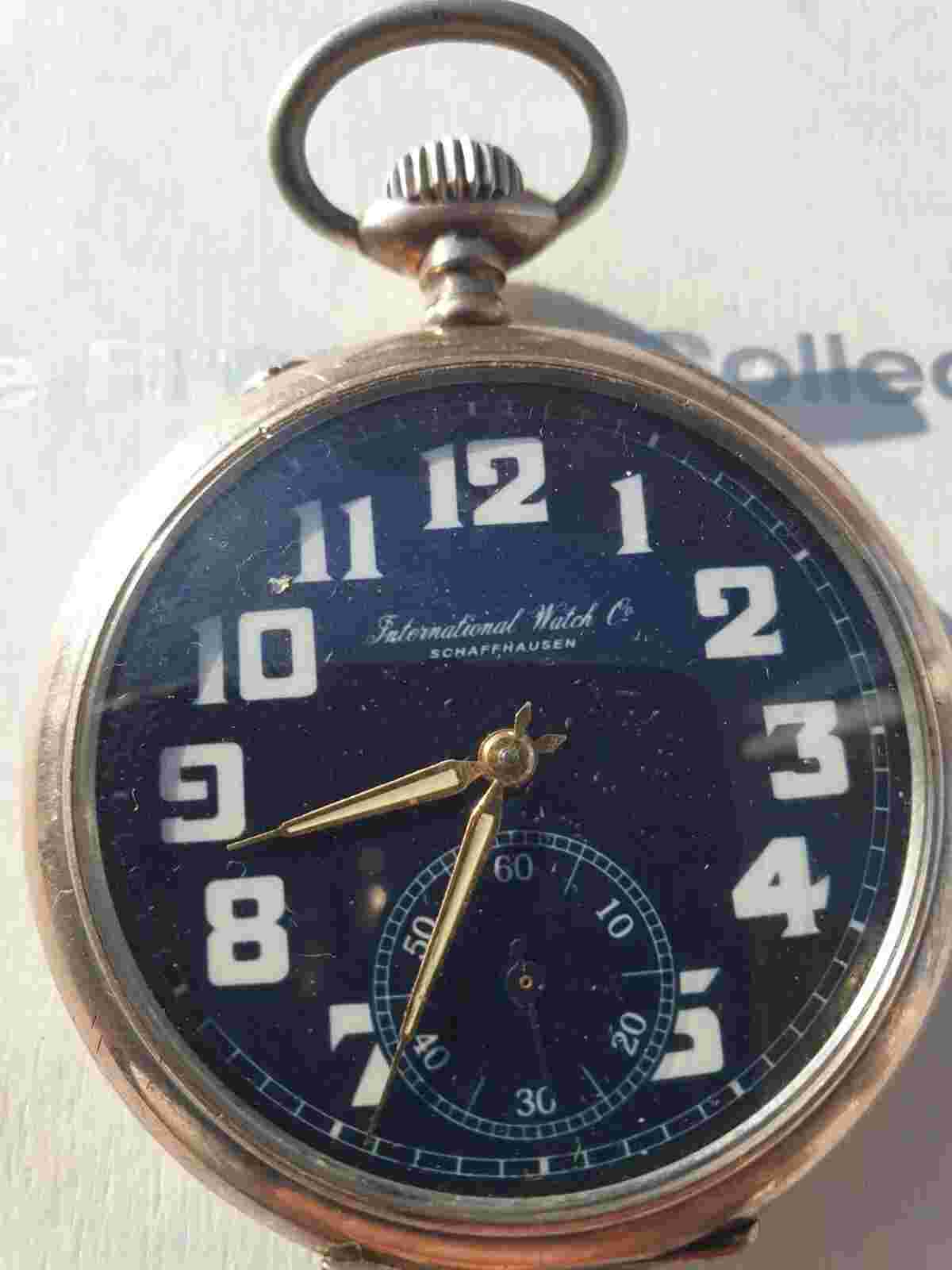 Antique Silver  Swiss Military WW2 IWC Pocket Watch circa 1900