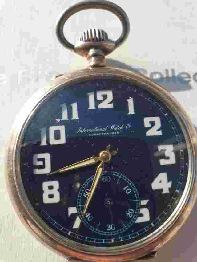 Antique Silver  Swiss Military WW2 IWC Pocket Watch circa 1900