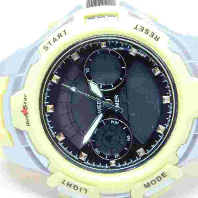 Red Star B24 WR 30M Chrono-Alarm Yellow Tone Quartz Analog Digital Unisex Watch