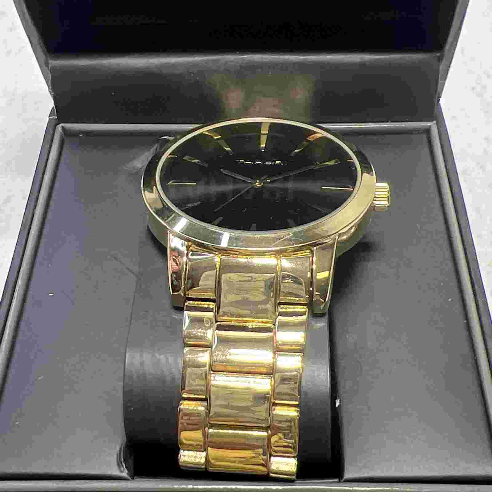 Tahari Mens Black/Black Singles Watch