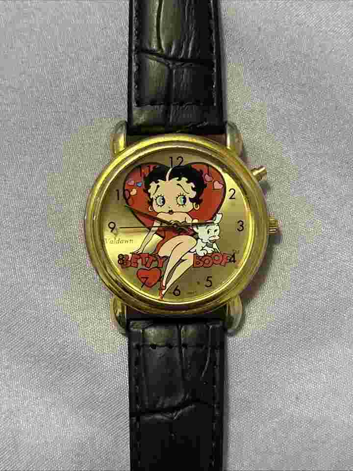 Vintage Valdawn Betty Boop Quartz Watch with Stainless Steel Band