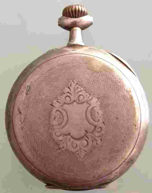 ANTIQUE 800 SILVER UNION HORLOGERE REMONTOIR CYLINDRE 10 RUBIS POCKET WATCH