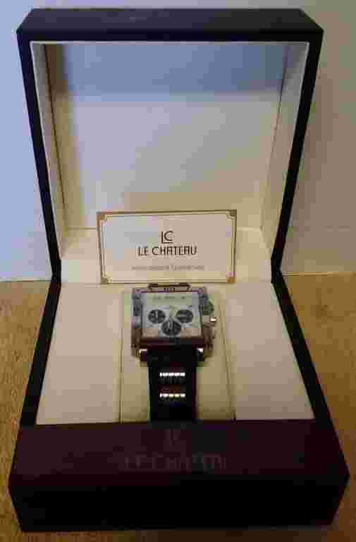 LE CHATEAU MEN'S SPORT DINAMICA CHRONOGRAPH STAINLESS STEEL WATCH 5441