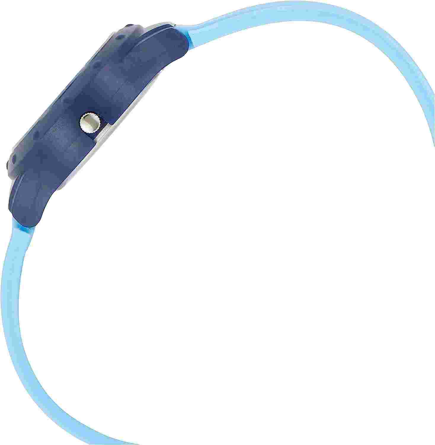 Q&Q White Dial Baby Blue Resin Band Watch 100m WR - VR75J003Y