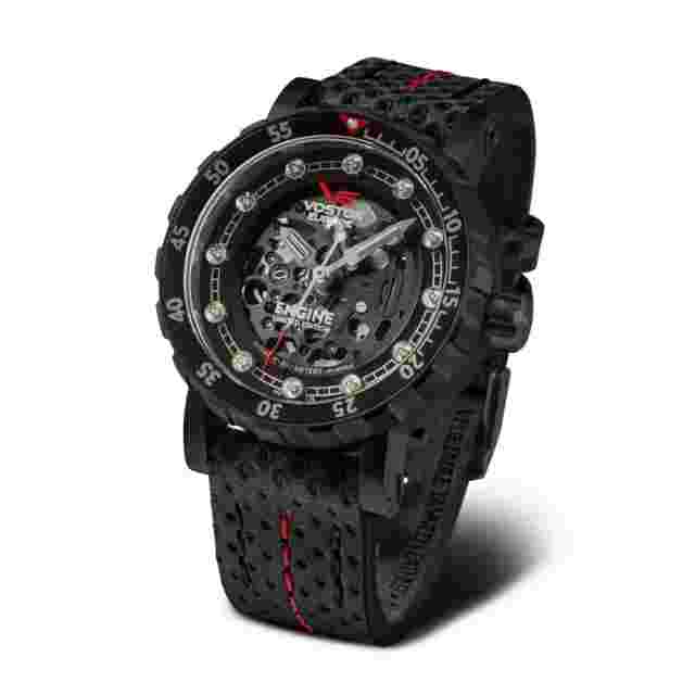 Vostok Europe Skeleton Dial Black Stainless Steel/Silicone Strap Men Watch
