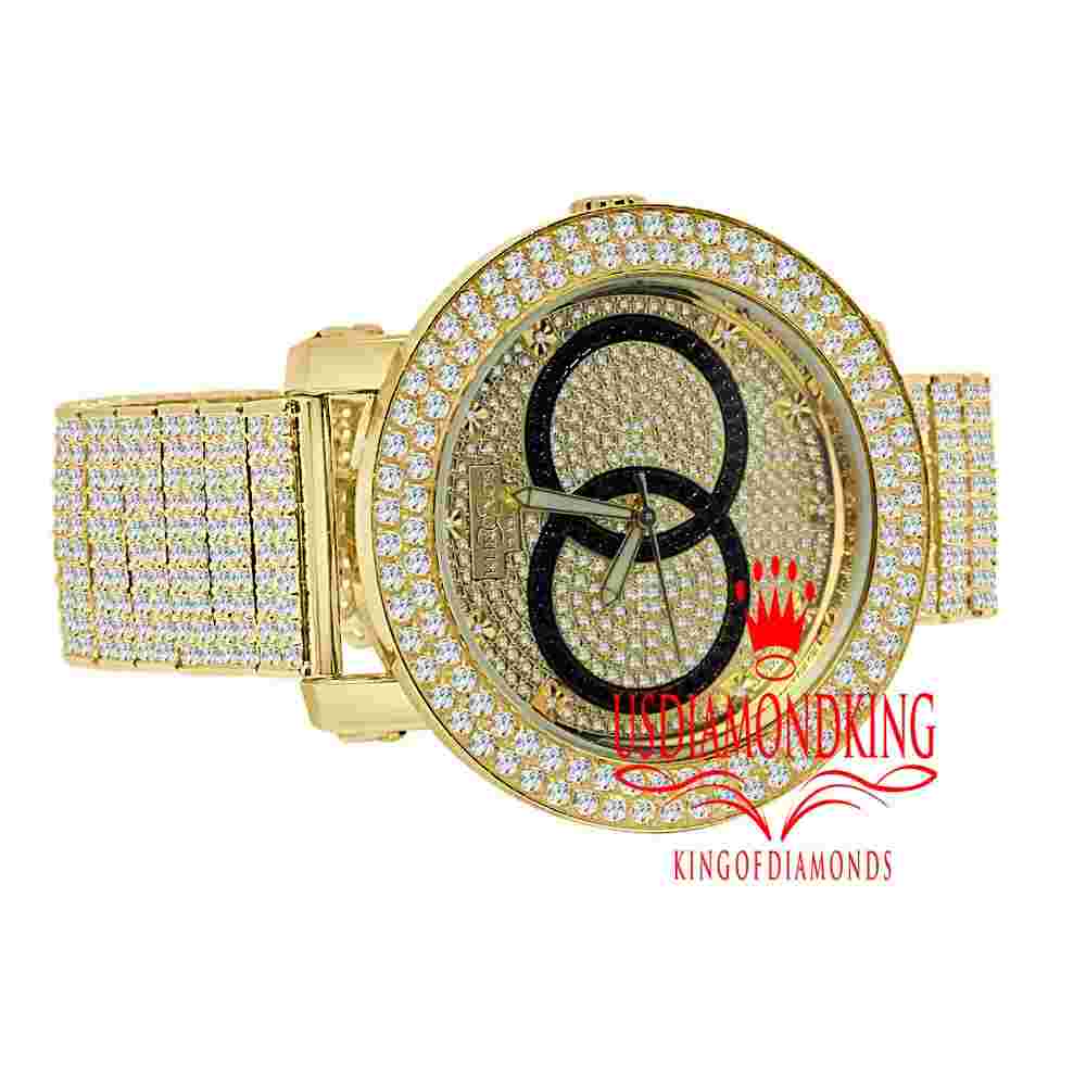 Gold Tone Khronos Olympic Dial Watch Mens Lab Diamond 10 Row Custom Band & Bezel