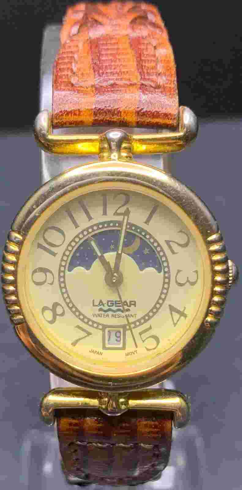 Vintage Women's LA Gear Moon Phase Watch - Untested May Need Battery/Repair