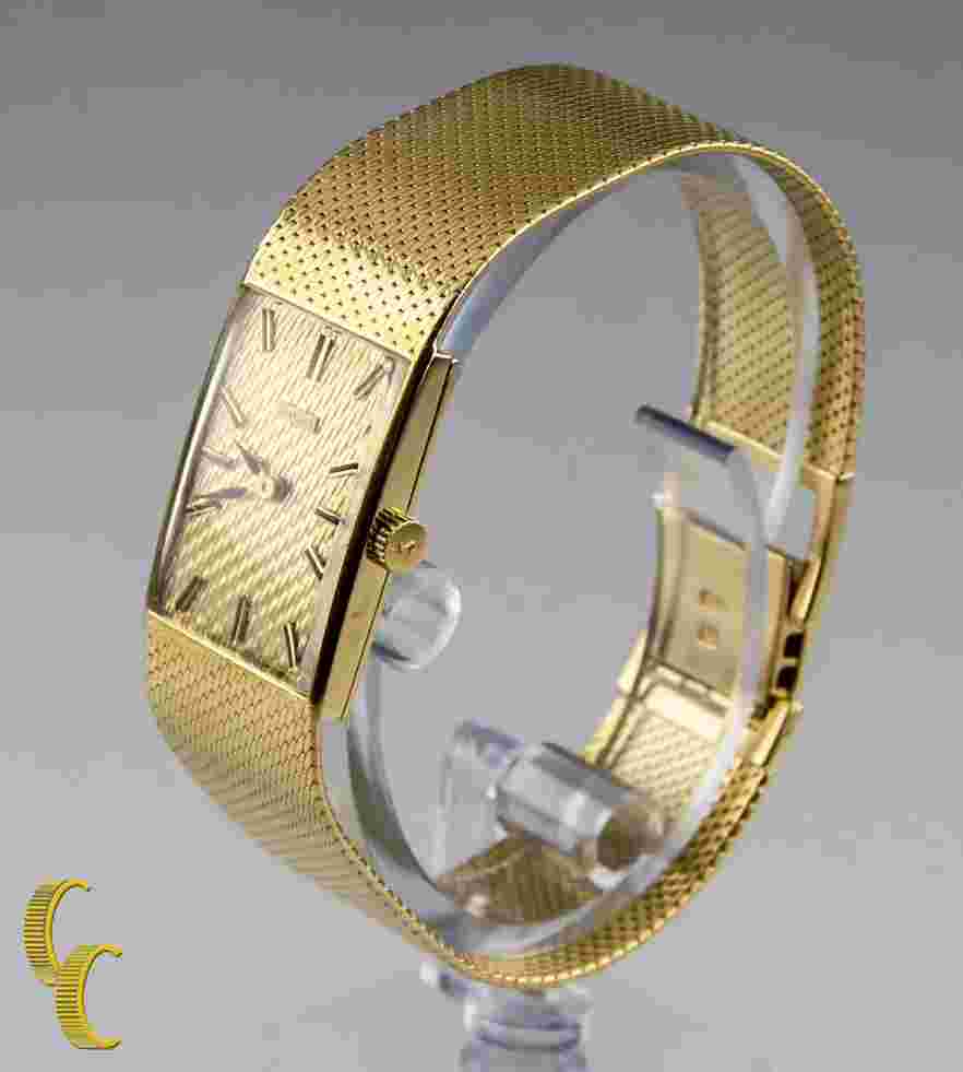 Juvenia Women's 18K Yellow Gold Square Hand-Winding Watch w/ Gold Mesh Band