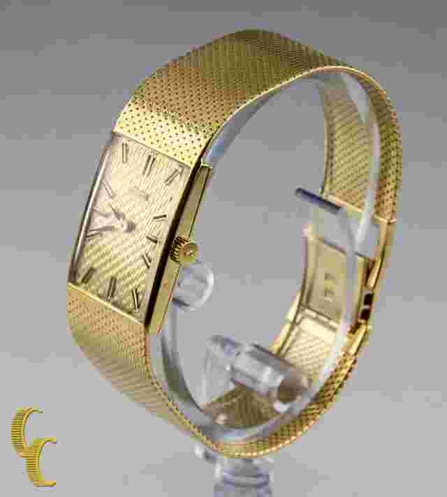 Juvenia Women's 18K Yellow Gold Square Hand-Winding Watch w/ Gold Mesh Band