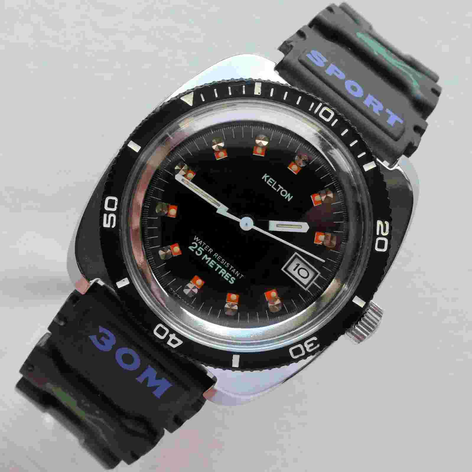 Kelton by Timex Vintage Classic Car Accessory Diver Design Made in France Watch