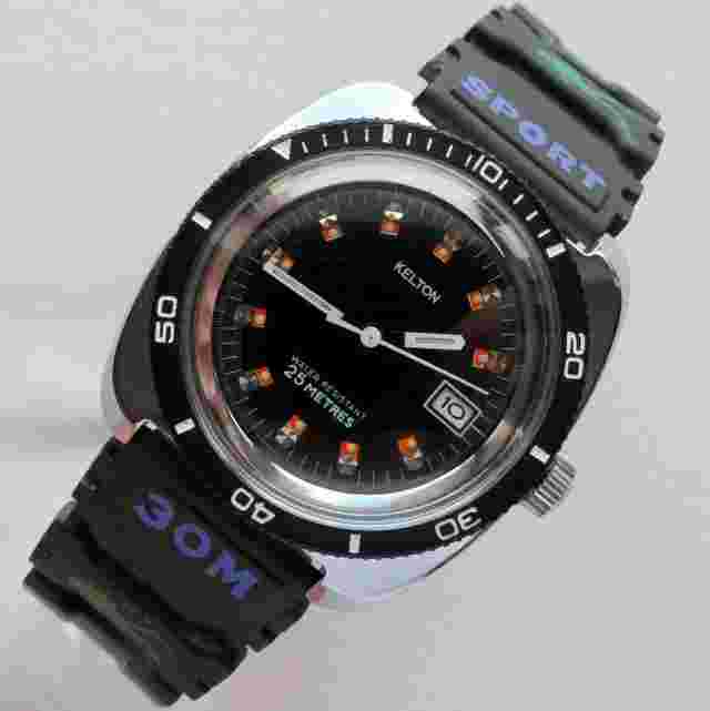 Kelton by Timex Vintage Classic Car Accessory Diver Design Made in France Watch